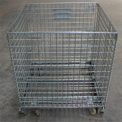 Custom Portable Folding Storage Cage , Mesh Cages For Storage  Powder coated