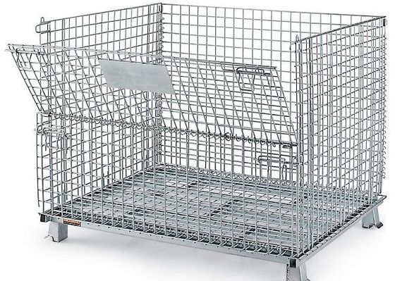 Stainless Steel 304 1.5t Wire Mesh Storage Cages Warehouse Metal Folding
