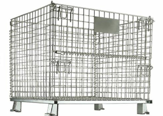 Stainless Steel 304/316 Stackable Heavy Duty Foldable Storage Wire Mesh Pallet Cage