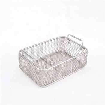Silver Wire Mesh Basket Stainless Steel 304 316 For Cleaning / Sterilization