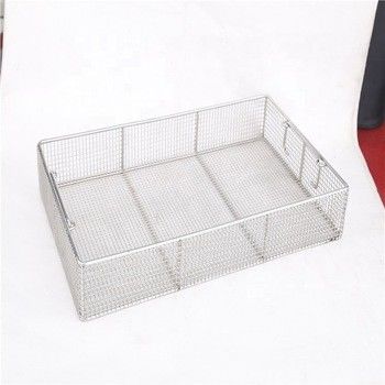 Silver Medical Wire Mesh Basket Stainless Steel customized For Hospital