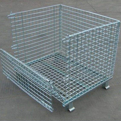 Industrial Wire Container Storage Cages  Mesh Storage Cage Stackable Foldable